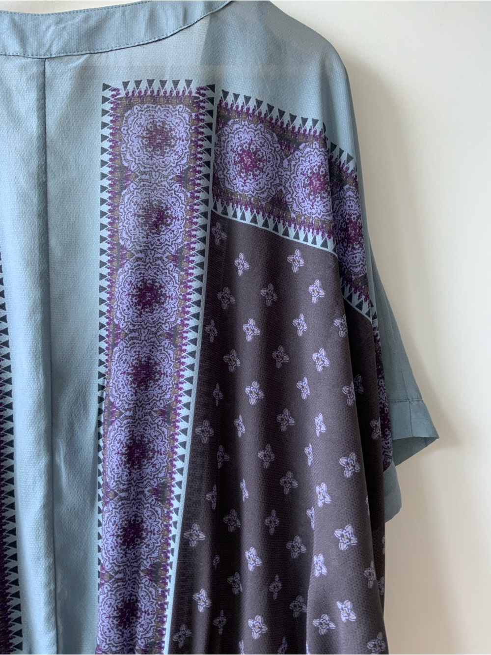 Free People boho printed kimono Mini dress | size large - Picture 8 of 9